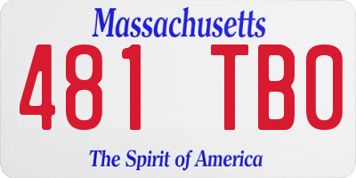 MA license plate 481TB0