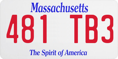 MA license plate 481TB3