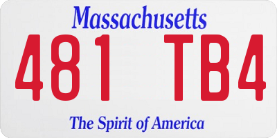 MA license plate 481TB4
