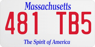 MA license plate 481TB5