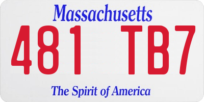MA license plate 481TB7