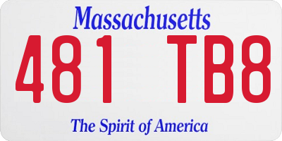 MA license plate 481TB8