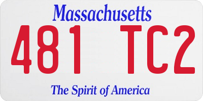 MA license plate 481TC2