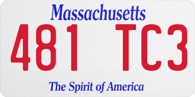 MA license plate 481TC3