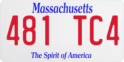 MA license plate 481TC4