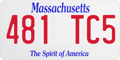 MA license plate 481TC5