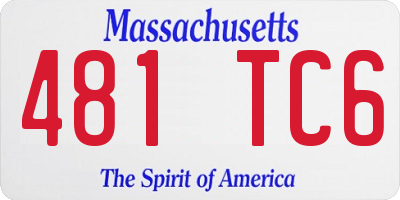 MA license plate 481TC6
