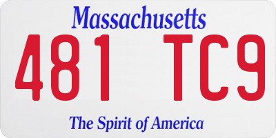 MA license plate 481TC9