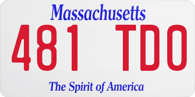MA license plate 481TD0