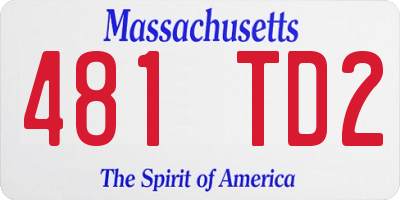 MA license plate 481TD2