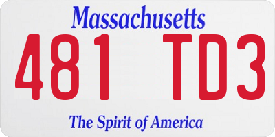 MA license plate 481TD3