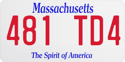 MA license plate 481TD4