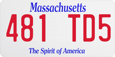 MA license plate 481TD5