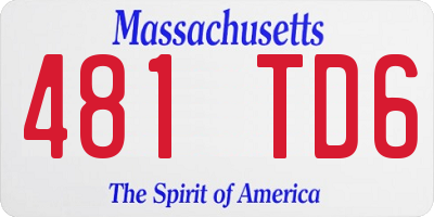 MA license plate 481TD6