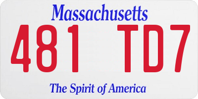 MA license plate 481TD7