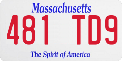 MA license plate 481TD9