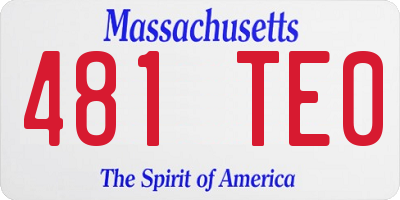 MA license plate 481TE0