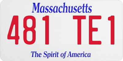 MA license plate 481TE1