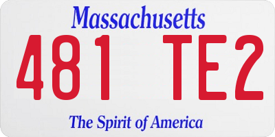 MA license plate 481TE2