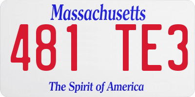 MA license plate 481TE3