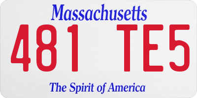 MA license plate 481TE5