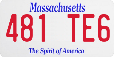 MA license plate 481TE6