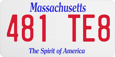 MA license plate 481TE8