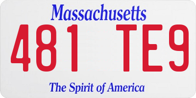 MA license plate 481TE9