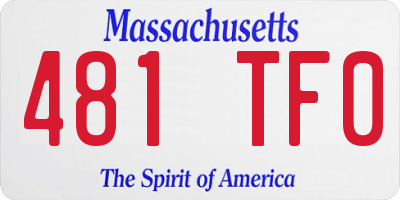 MA license plate 481TF0