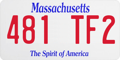 MA license plate 481TF2