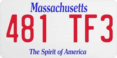 MA license plate 481TF3
