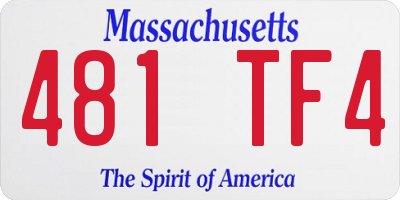 MA license plate 481TF4