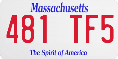 MA license plate 481TF5