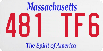 MA license plate 481TF6