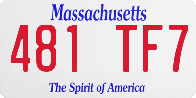 MA license plate 481TF7