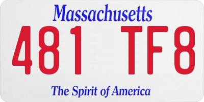 MA license plate 481TF8