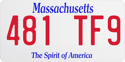 MA license plate 481TF9