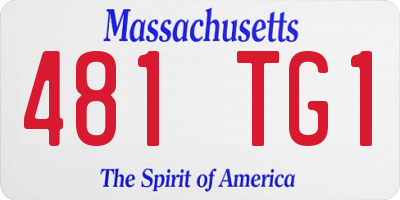 MA license plate 481TG1