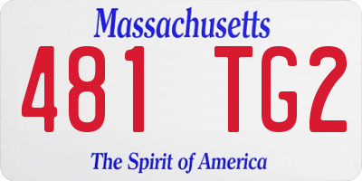 MA license plate 481TG2