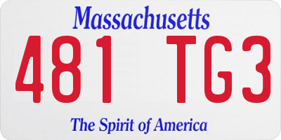 MA license plate 481TG3
