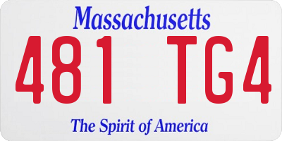 MA license plate 481TG4
