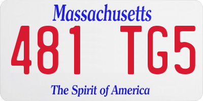 MA license plate 481TG5