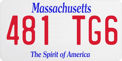 MA license plate 481TG6