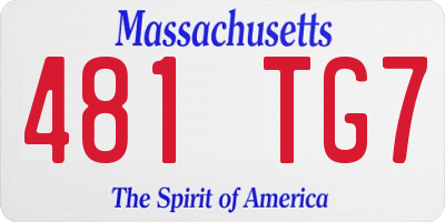 MA license plate 481TG7