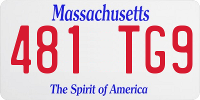 MA license plate 481TG9