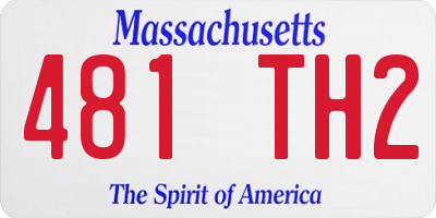 MA license plate 481TH2