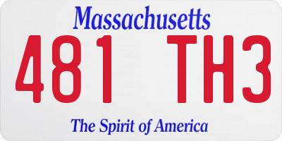 MA license plate 481TH3