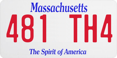 MA license plate 481TH4
