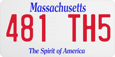 MA license plate 481TH5