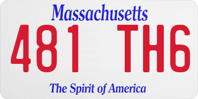 MA license plate 481TH6